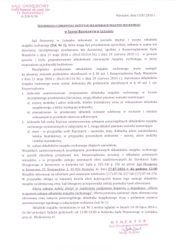 Informacja o zbędnych i zużytych składnikach