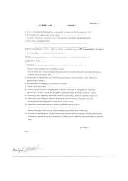 Formularz ofertowy - Łęczycanka Sp&oacute;łdzielnia Mieszkaniowa