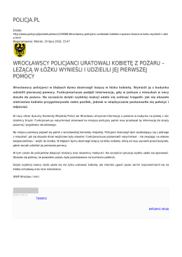 policja.pl wrocławscy policjanci uratowali kobietę z pożaru