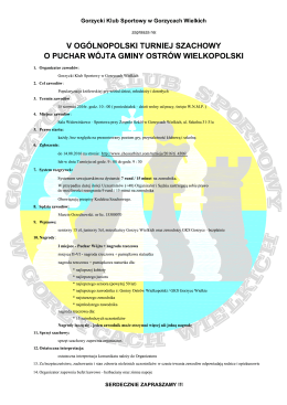 Komunikat organizacyjny turnieju w Gorzycach Wielkich