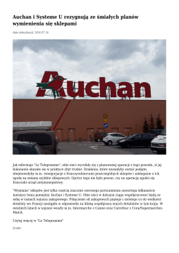 Auchan i Systeme U rezygnują ze śmiałych planów wymienienia się