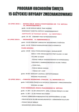program uroczystości