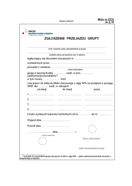 Zgłoszenie przejazdu grupy