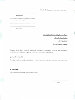 wniosek o wyrażenie opinii o możliwość wykonania przyłącza