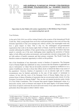 Page 1 HELSINSKA FUNDACJA PRAVV Czł OVVIEKA HELSINKI