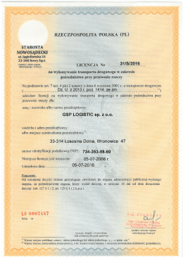 Licencja Spedycyjna