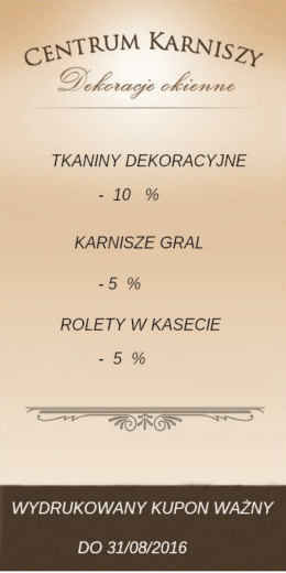 Pobierz kupon rabatowy - Centrumkarniszy.com.pl