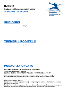 Cjenik  - Handball Goalkeeper