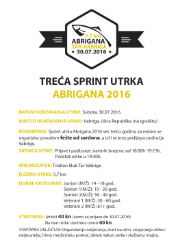 treća sprint utrka abrigana 2016 - Triatlon klub Tar