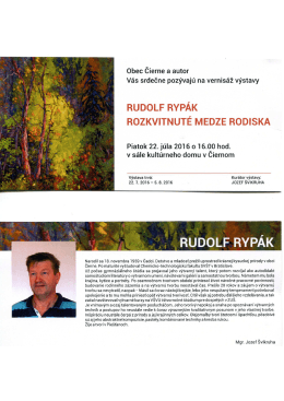 Rudolf Rypák - Obec Čierne