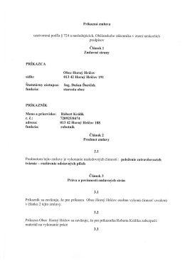 pr&iacute;kazn&aacute; zmluva - Obec Horn&yacute; Hričov