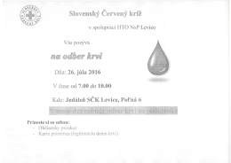 Page 1 Slovenský Cervený kríž v spolupráci HTO NsP Levice Vás