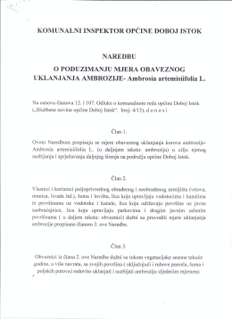 Page 1 KOMUNALNI INSPEKTOR OPĆINE DOBOJ ISTOK