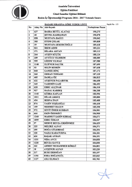 Yedek Liste İçin Tıklayınız