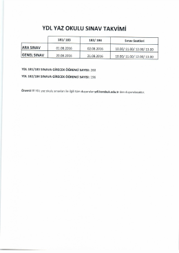 YDL Sınavı Tarihleri