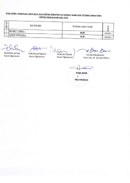 görsel sanatlar özel eğitim asil liste