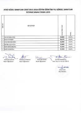 g&ouml;rsel sanatlar yedek liste