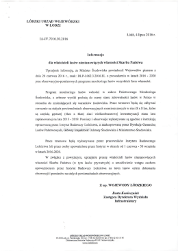 Informacja dla właścicieli niestanowiących własności Skarbu Państwa
