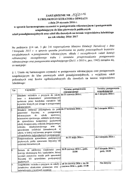 Zarządzenie LKO w sprawie rekrutacji