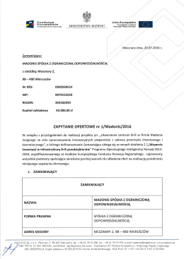 Zapytanie ofertowe nr 1