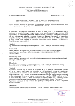 Odpowiedzi na pytania z dnia 18.07.2016 r.