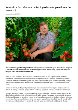 Kontrakt z Carrefourem zachęcił producenta pomidorów do inwestycji