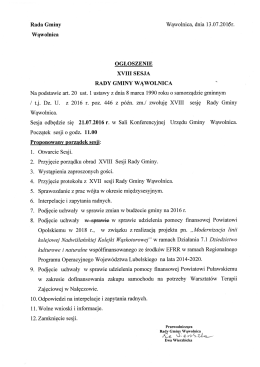 Dokument źrodłowy - Urząd Gminy Wąwolnica