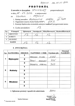 Wyniki III tury – Zbiornik Rejowice