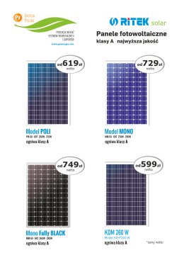 Fotowoltaika Cennik 2016 Lipiec