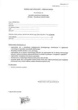 Formularz ofertowy