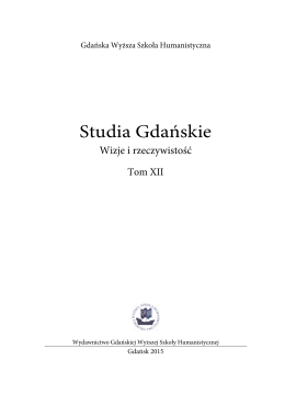 1 Tytułowa_tom12 - Studia Gdańskie. Wizje i rzeczywistość