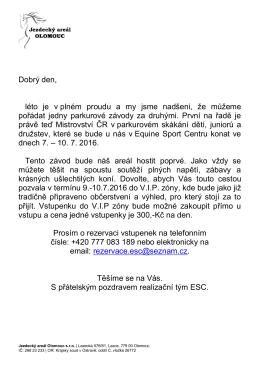 pozvánka - ESC Olomouc