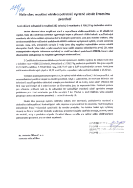 Tisková zpráva a certifikát ASEKOL