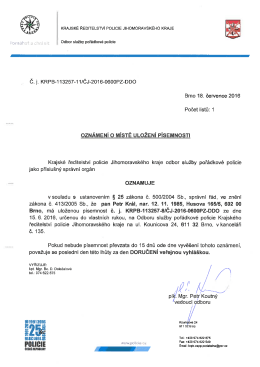 Page 1 KRAJSKÉ ŘEDITELSTVÍ POLICIE JIHOMORAVSKÉHO