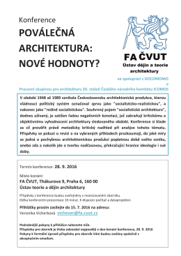 Poválečná architektura - Fakulta architektury VUT v Brně