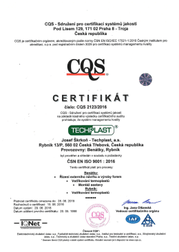 ČSN EN ISO 9001:2016