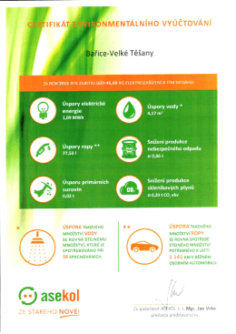 Certifikát enviromentálního vyúčtování