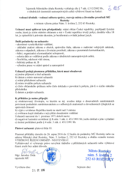 vedoucí odboru správy, rozvoje města a životního