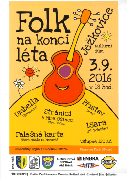 Pozvánka na Folk na koci léta 3.9.2016