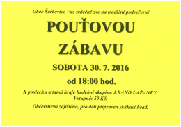 Pouťová zábava v Šerkovicích, 30. července 2016