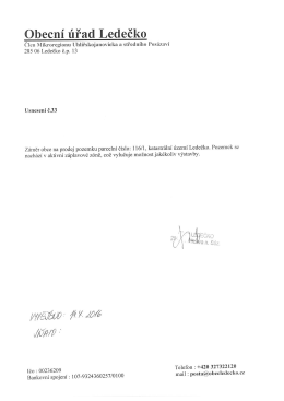 Záměr obce na prodej pozemku par.č.