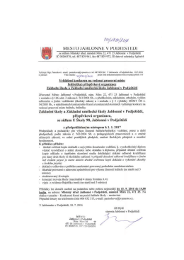 VŘ ředitelka ZŠ a ZÚŠ Jablonné v Podještědí