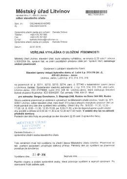 Stavebn&iacute; &uacute;pravy vstupů BD ul. Lučn&iacute;