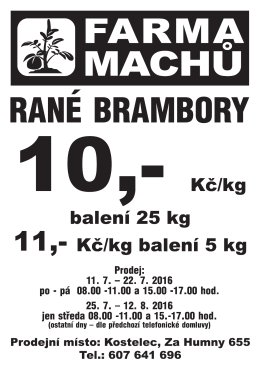 rané brambory