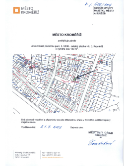 zveřejňuje z&aacute;měr už&iacute;v&aacute;n&iacute; č&aacute;sti pozemku, k.&uacute;. Kroměř&iacute;ž, parc.č. 5036