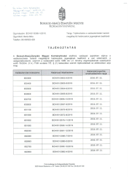 T&aacute;j&eacute;koztat&aacute;s a vad&aacute;szter&uuml;letek hat&aacute;r&aacute;t meg&aacute;llap&iacute;t&oacute; hat&aacute;rozatok