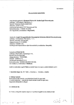 Rönk-Vár Kft. és ZVK Zrt. Vállalkozási szerződés