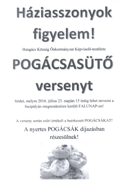 Pog&aacute;csa s&uuml;tő verseny