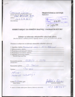 30/06/2016: Zahtjev za izdavanje UTU - Vicko Sjekloca