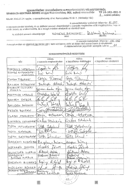 Szavaz&oacute;k&ouml;ri jegyzők&ouml;nyv a polg&aacute;rmester v&aacute;laszt&aacute;sr&oacute;l